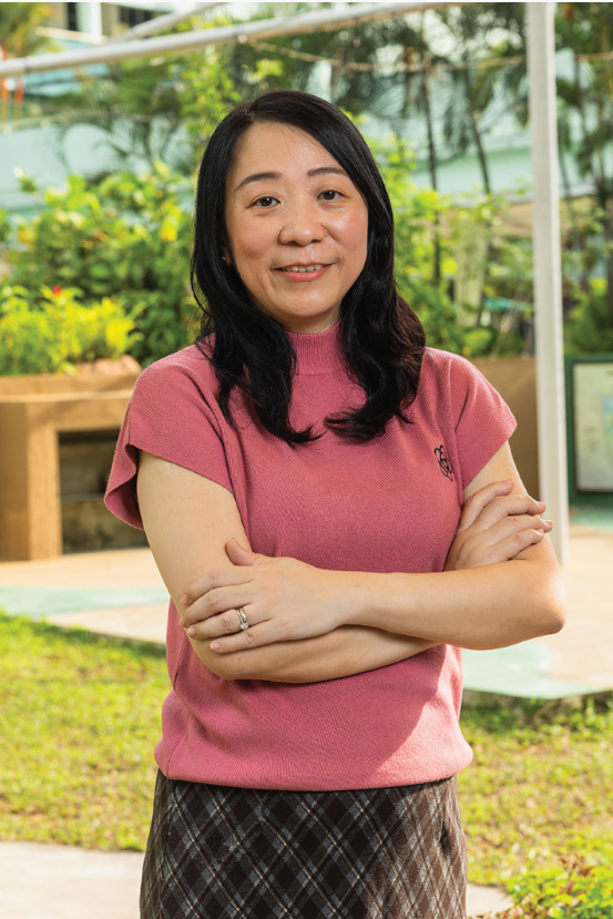 Portrait of Mdm Emmeline Tay, Lead Teacher for Geography at Clementi Town Secondary School.